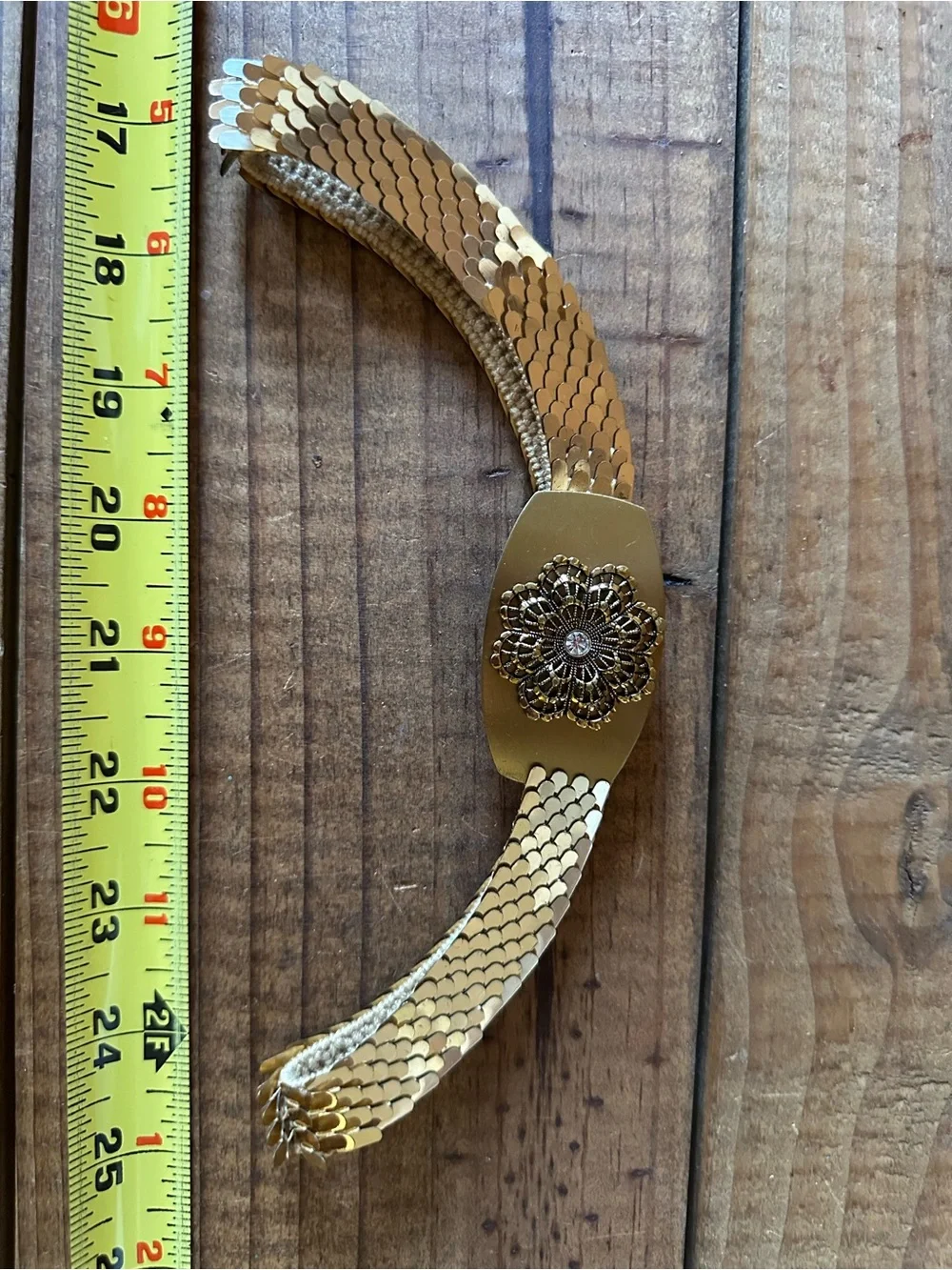 Gold Floral Accent Stretch Bracelet